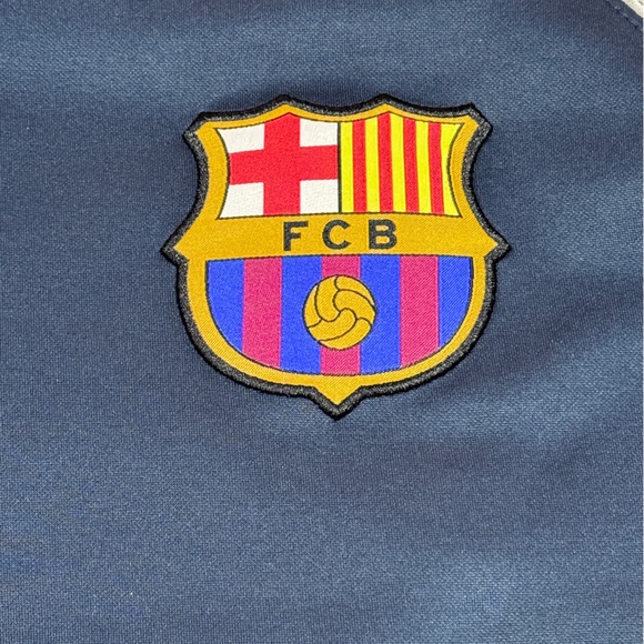Official Merch FCB FC Barcelona Men’s Grey/Blue Hoodie Sweatshirt Size Small - Picture 9 of 12